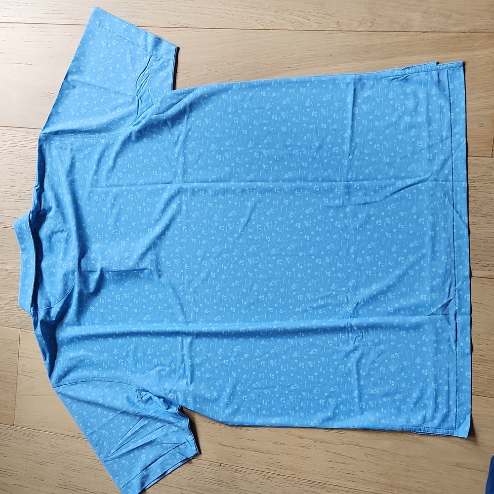 Peter Millar Shark Tooth Island Performance Mesh Polo in Cottage Blue - Picture 15 of 15